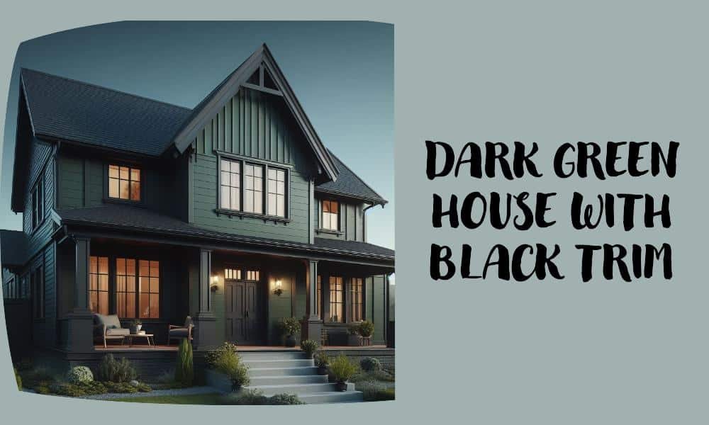 dark green house with black trim